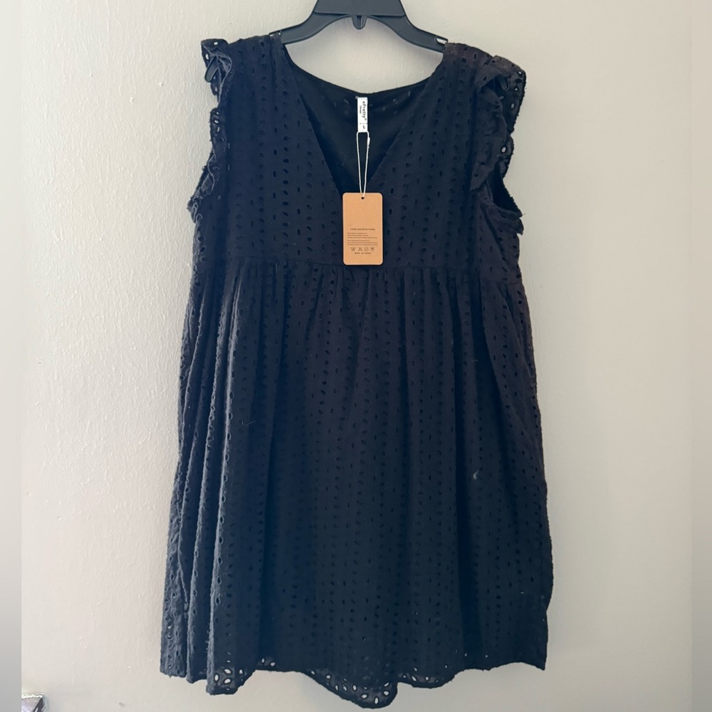 NWT epretty black eyelet mini dress